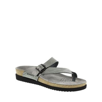 Mephisto Grey Grey Etna 'Helen' strappy toe post sandals